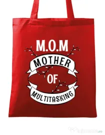Sacosa din panza Mother of multitasking Rosu