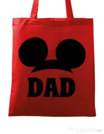 Sacosa din panza Mouse dad Rosu