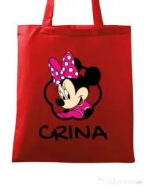 Sacosa din panza Mouse daughter Rosu