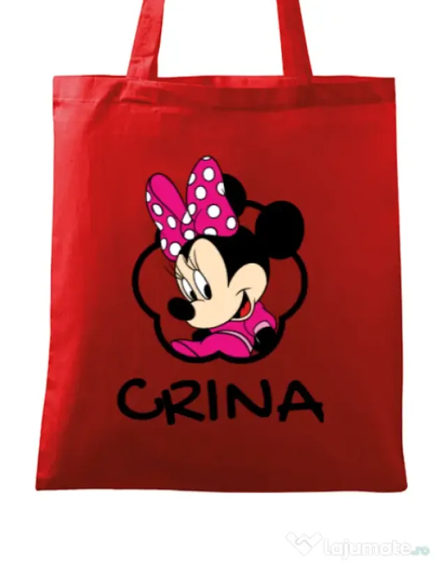 Sacosa din panza Mouse daughter Rosu