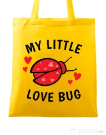 Sacosa din panza My little love bug Galben