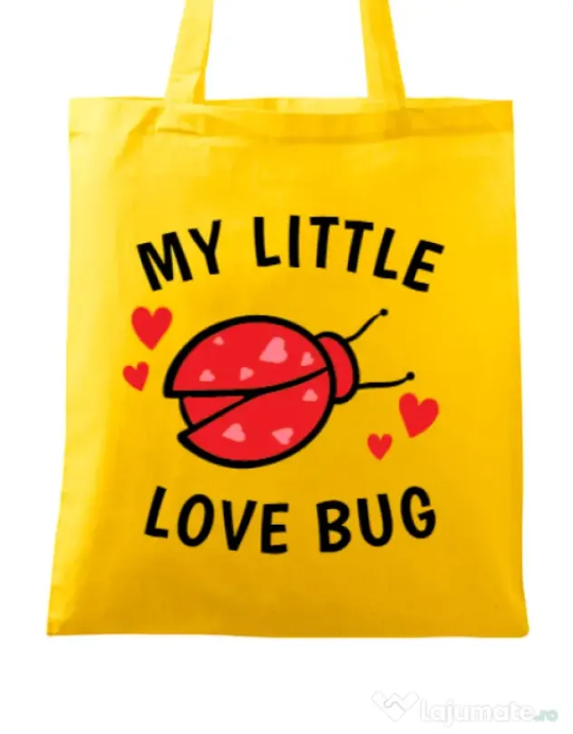Sacosa din panza My little love bug Galben