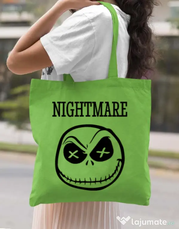 Sacosa din panza Nightmare Verde mar