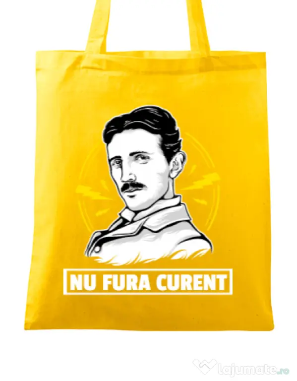 Sacosa din panza Nu fura curent Galben