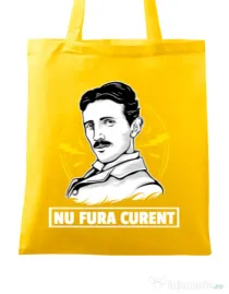 Sacosa din panza Nu fura curent Galben