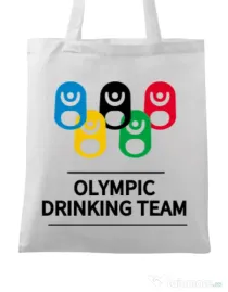 Sacosa din panza Olympic drinking team Alb