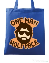 Sacosa din panza One man wolf pack Albastru regal