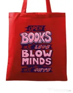 Sacosa din panza Open books Rosu