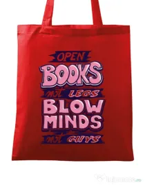 Sacosa din panza Open books Rosu