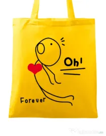 Sacosa din panza Our love story 2 Galben