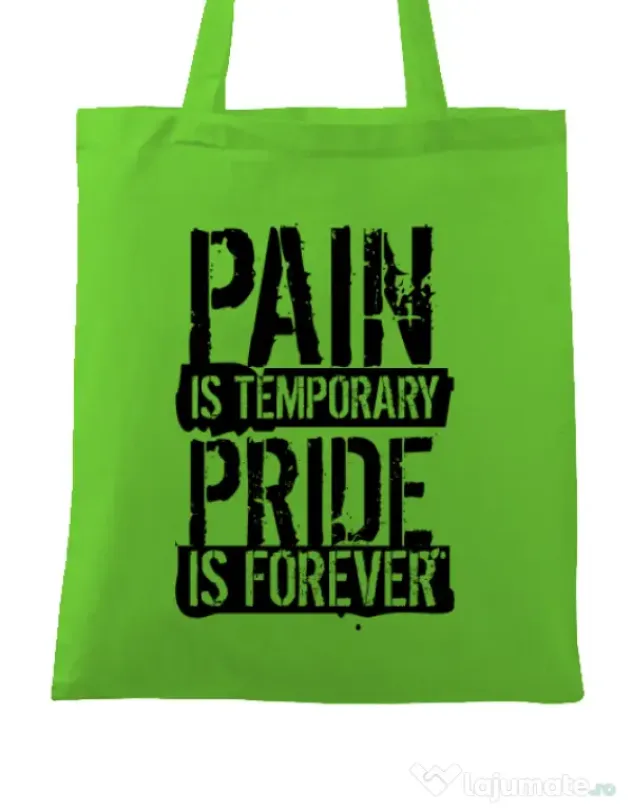 Sacosa din panza Pain and pride Verde mar