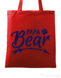 Sacosa din panza Papa bear Rosu