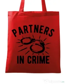 Sacosa din panza Partners in crime 1 Rosu
