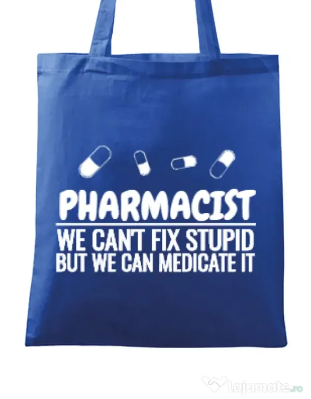 Sacosa din panza Pharmacist Albastru regal