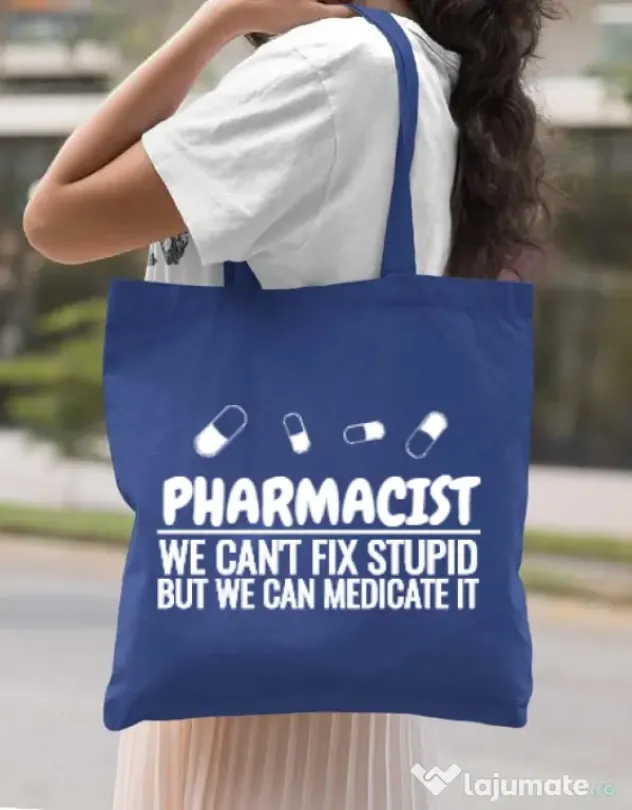 Sacosa din panza Pharmacist Albastru regal