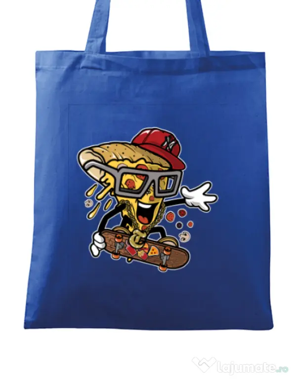 Sacosa din panza Pizza Skater Albastru regal