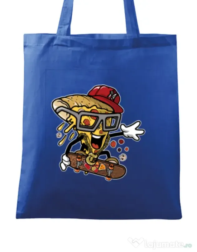 Sacosa din panza Pizza Skater Albastru regal