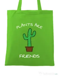 Sacosa din panza Plants are friends Verde mar