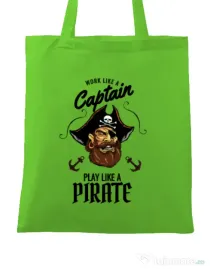 Sacosa din panza Play like a pirate Verde mar
