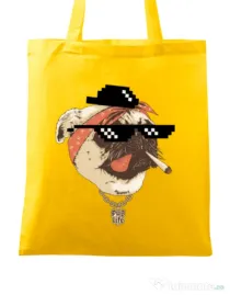 Sacosa din panza Pug Life Galben