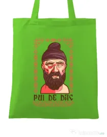 Sacosa din panza Pui de dac Verde mar