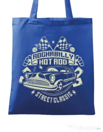 Sacosa din panza Rockabilly Hotrod Albastru regal