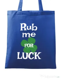 Sacosa din panza Rub me for luck Albastru regal
