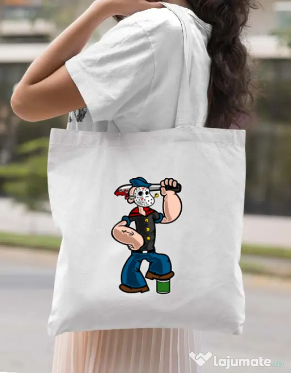 Sacosa din panza Sailor Mass Murderer Alb