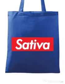 Sacosa din panza Sativa Albastru regal
