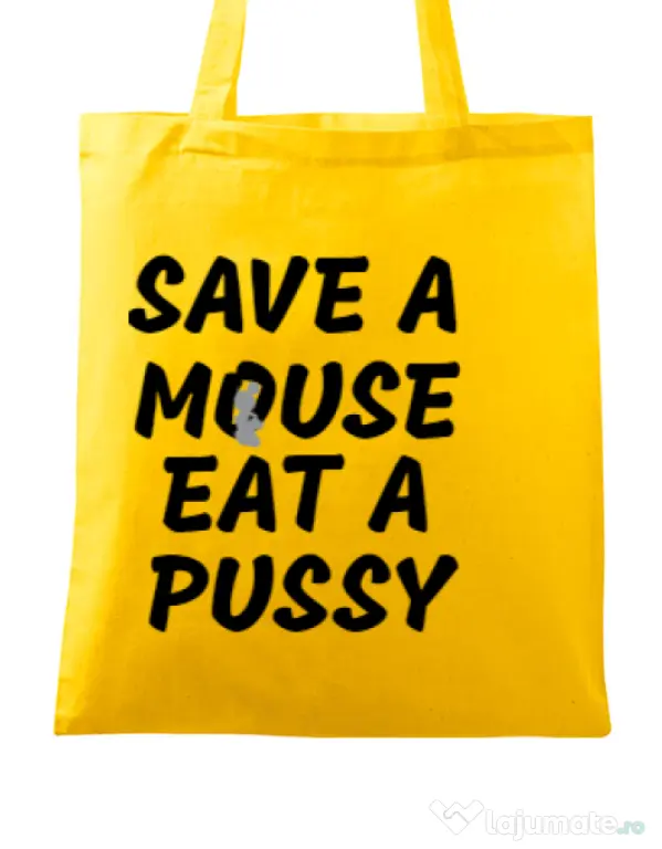 Sacosa din panza Save a mouse Galben