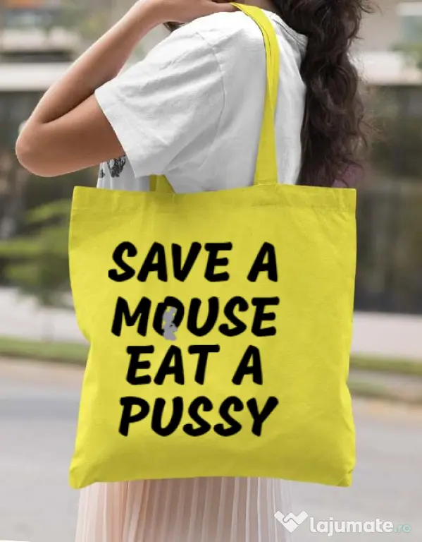 Sacosa din panza Save a mouse Galben