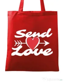 Sacosa din panza Send love Rosu