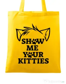 Sacosa din panza Show me your kitties Galben