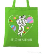 Sacosa din panza Space love Verde mar