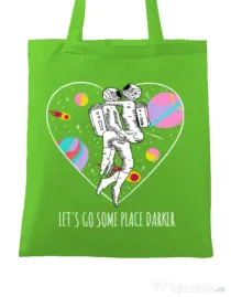 Sacosa din panza Space love Verde mar