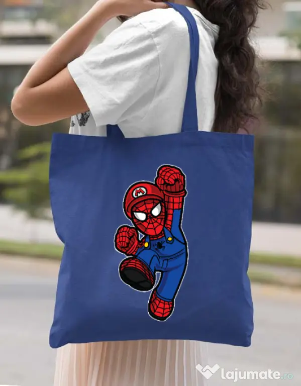 Sacosa din panza Spider Plumber Albastru regal