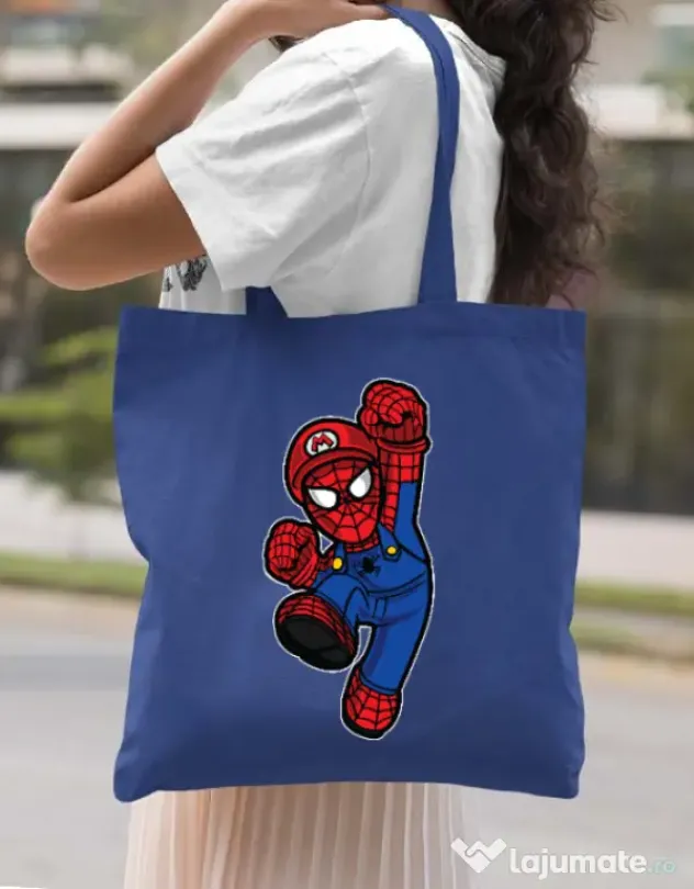 Sacosa din panza Spider Plumber Albastru regal
