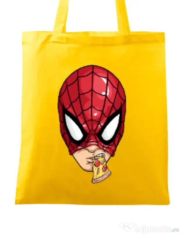 Sacosa din panza Spiderman pizza Galben