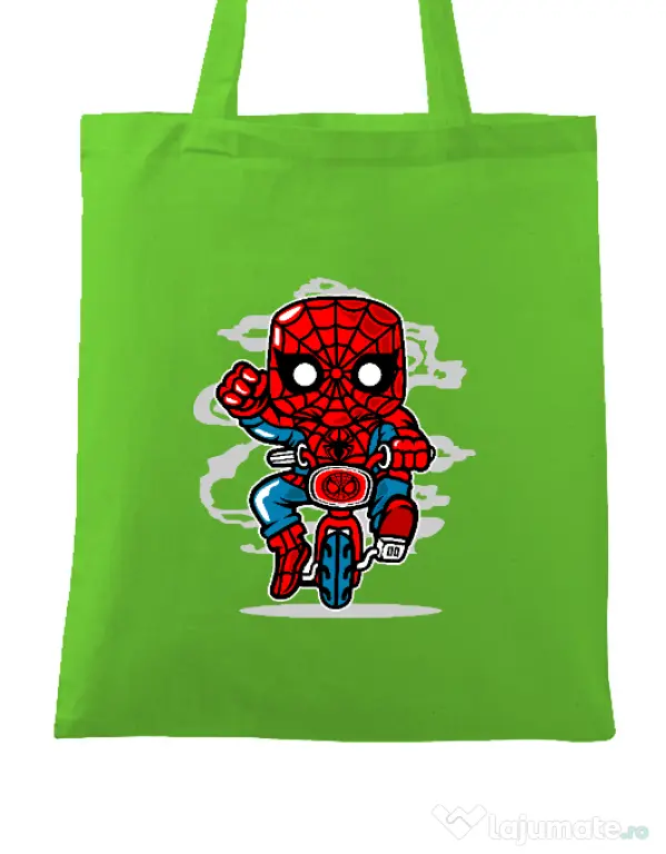 Sacosa din panza Spidey Minibike Verde mar