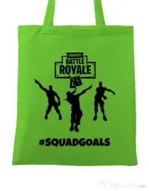 Sacosa din panza Squad goals Verde mar