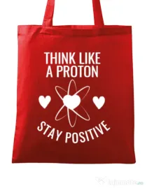 Sacosa din panza Stay positive Rosu