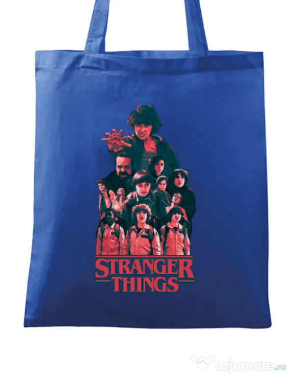 Sacosa din panza Stranger team Albastru regal