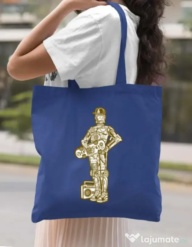 Sacosa din panza Street C3PO Albastru regal