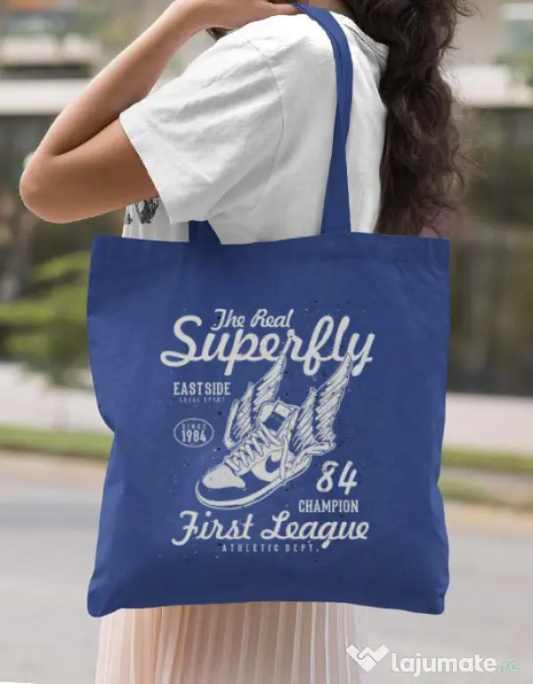 Sacosa din panza Superfly Albastru regal