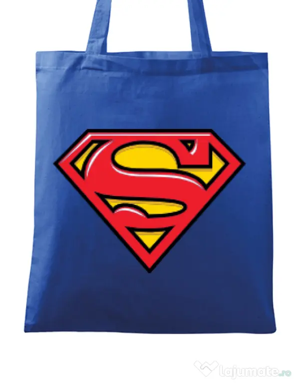 Sacosa din panza Superman Albastru regal