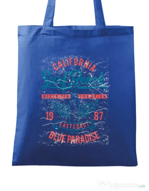 Sacosa din panza Surf Beach Albastru regal