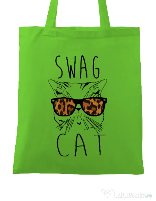 Sacosa din panza Swag cat Verde mar
