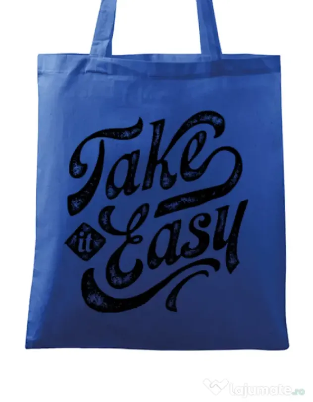 Sacosa din panza Take it easy Albastru regal