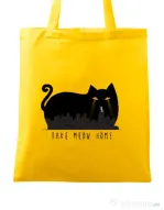 Sacosa din panza Take Meow Home Galben