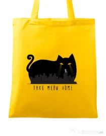 Sacosa din panza Take Meow Home Galben